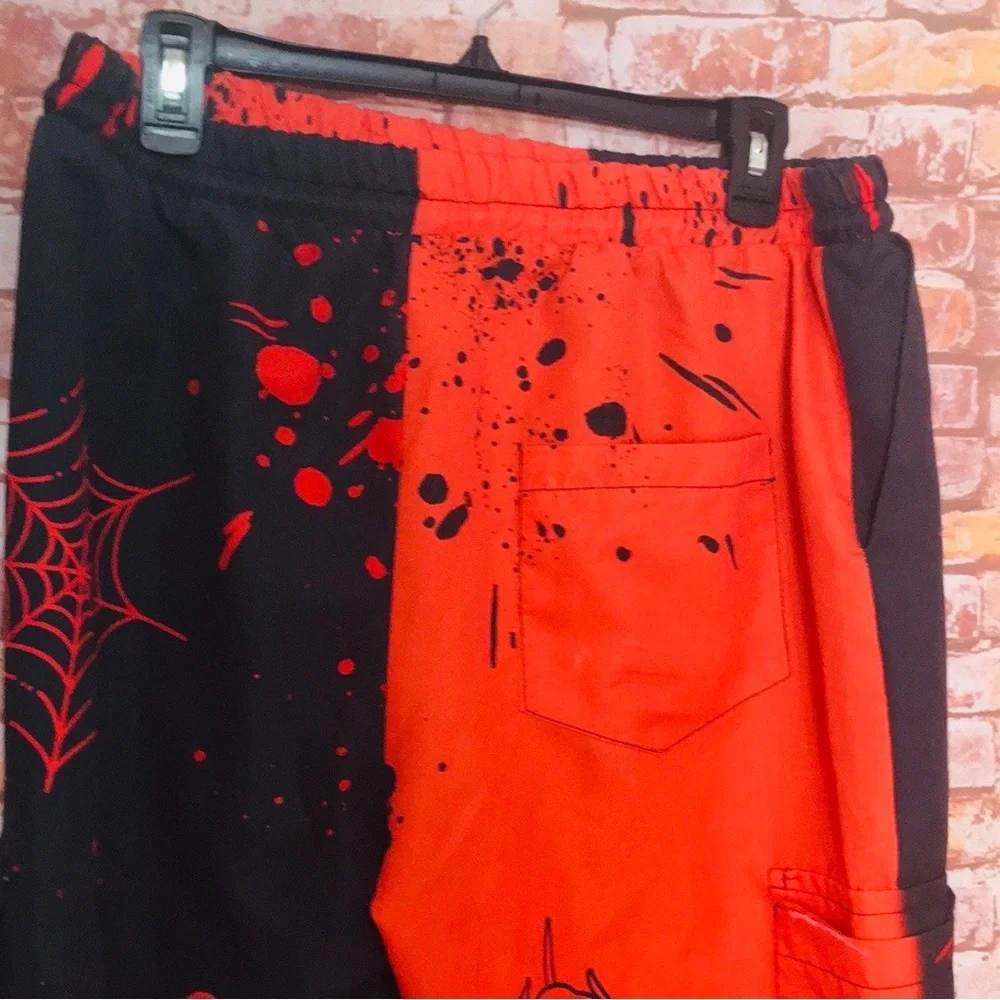 Romwe Black and Orange Halloween Themed Wind Jogger Pants - Picture 6 of 7